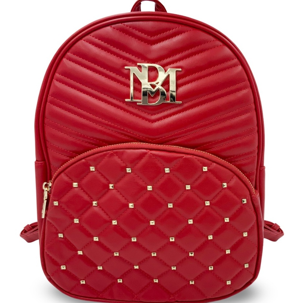 Red Badgley Mischka Quilted Backpack